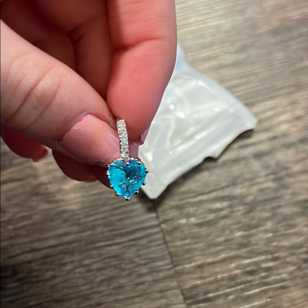 Blue heart earrings